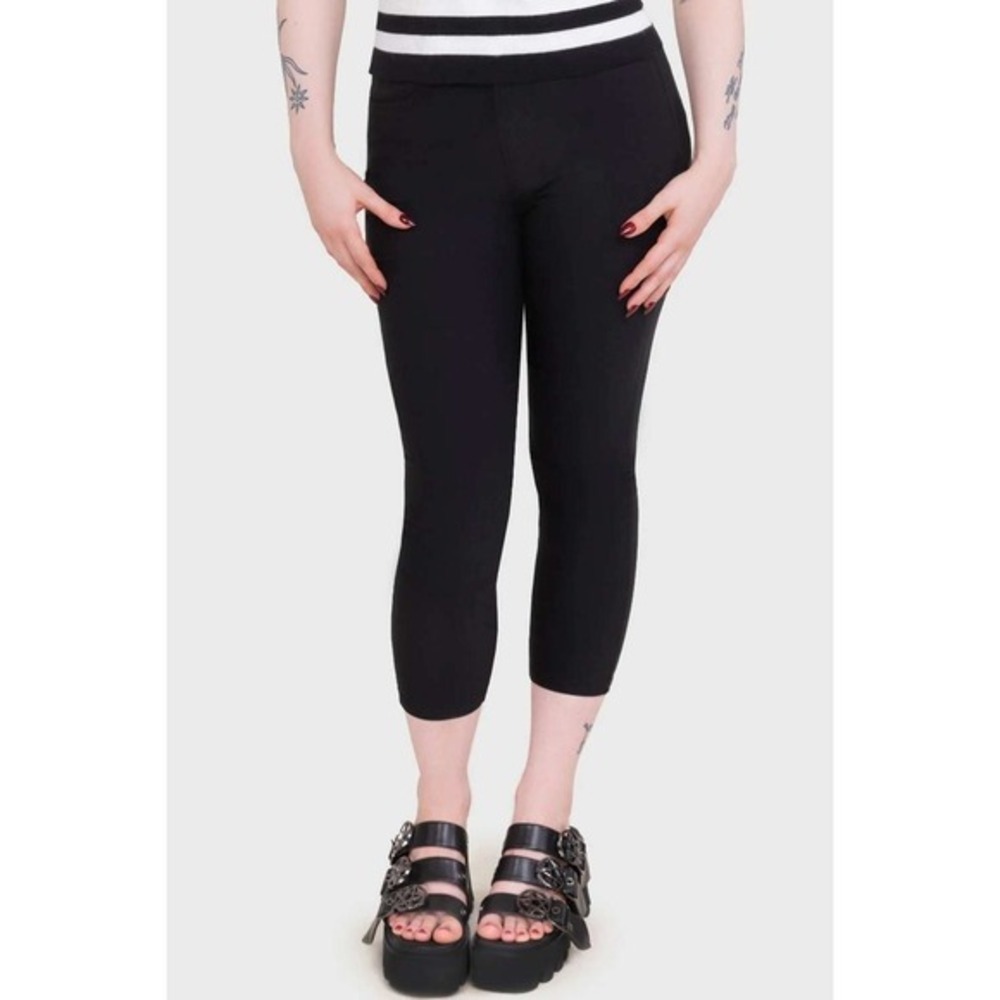 Killstar anomaly black stretchy capri pants extra  small